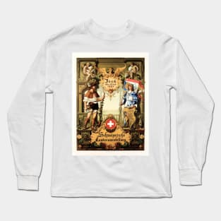 ZURICH SWISS SWITZERLAND National Expo 1883 Vintage Tourism Travel Advertisement Long Sleeve T-Shirt